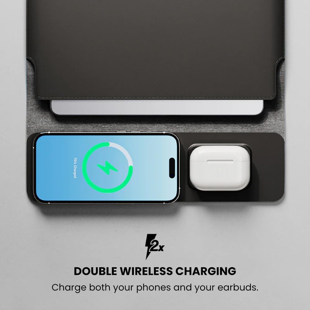 Pochette MacBook 4-en-1 avec Chargeur Sans Fil pour iPhone + AirPods