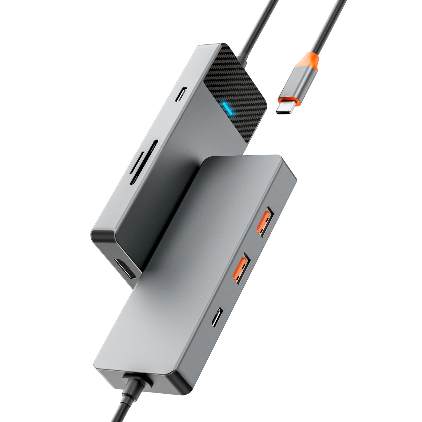 Hub USB‑C 7‑en‑1 WiWU Linker 721 HDMI 4K, USB 3.0, lecteur SD/TF et Power Delivery 100 W
