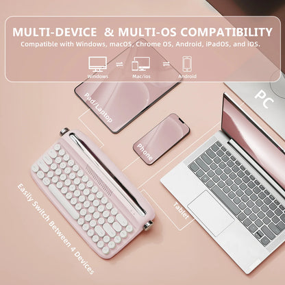 Clavier ACTTO B303 Rétro | Style Machine à écrire – Sans Fil & Bluetooth