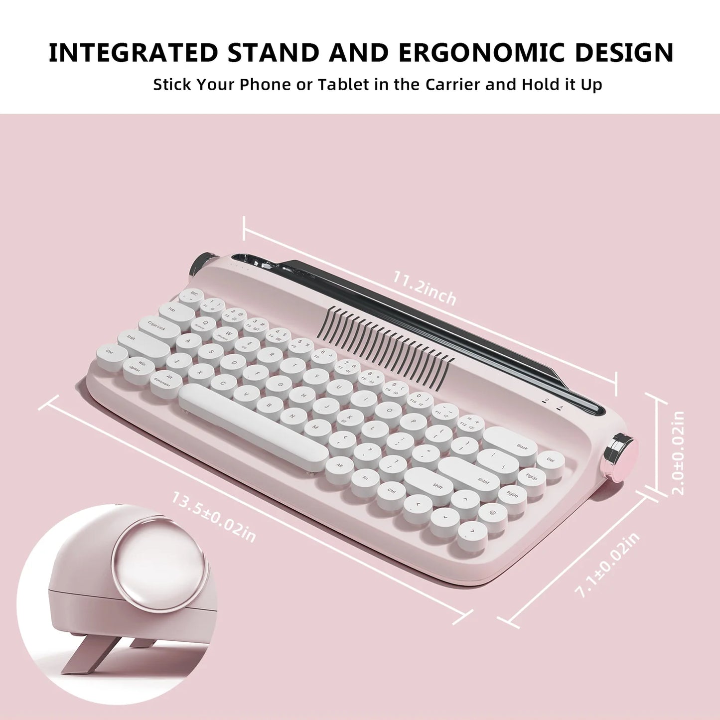 Clavier ACTTO B303 Rétro | Style Machine à écrire – Sans Fil & Bluetooth
